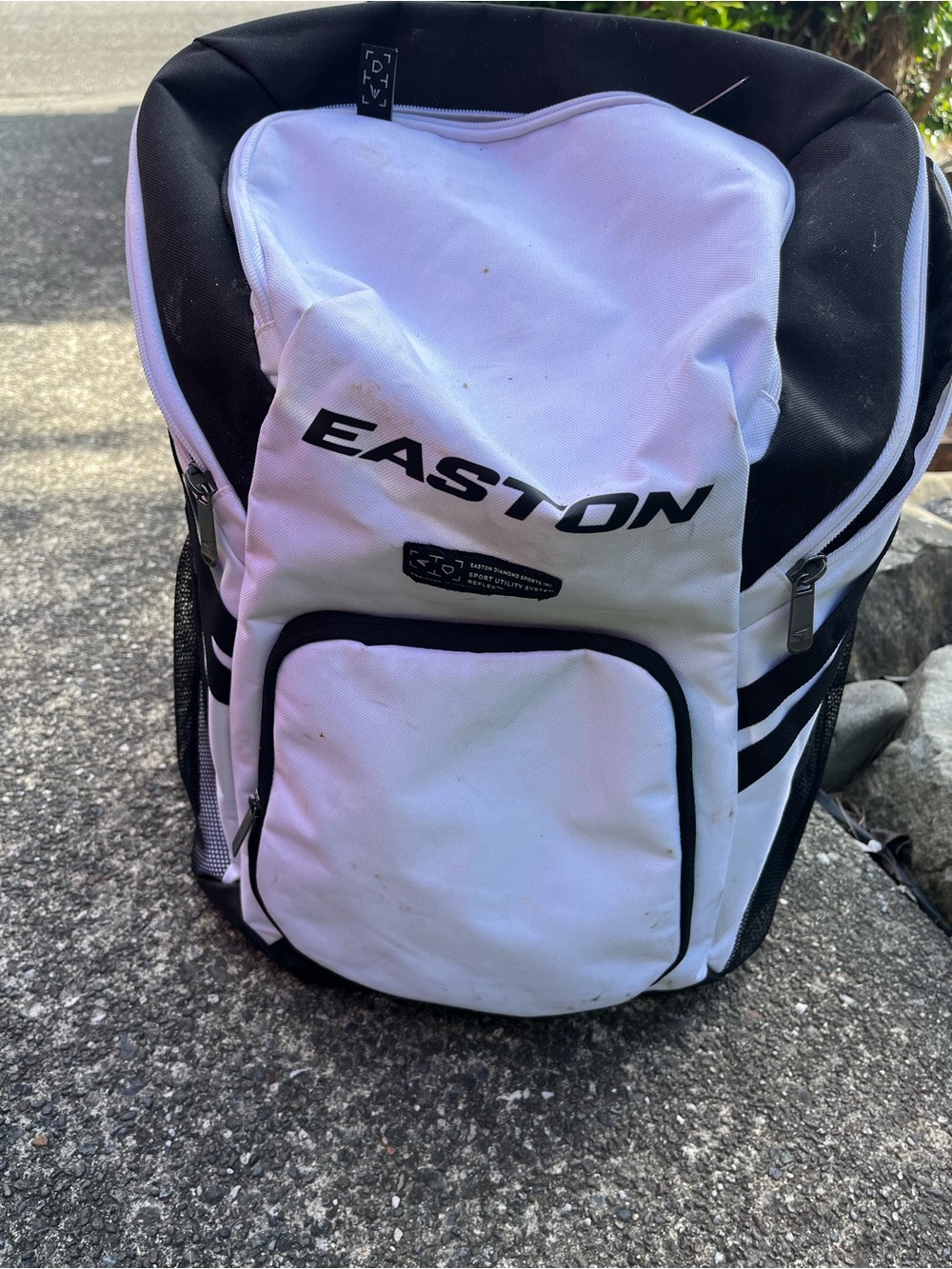 Easton White and Black Men’s Athletic Backpack